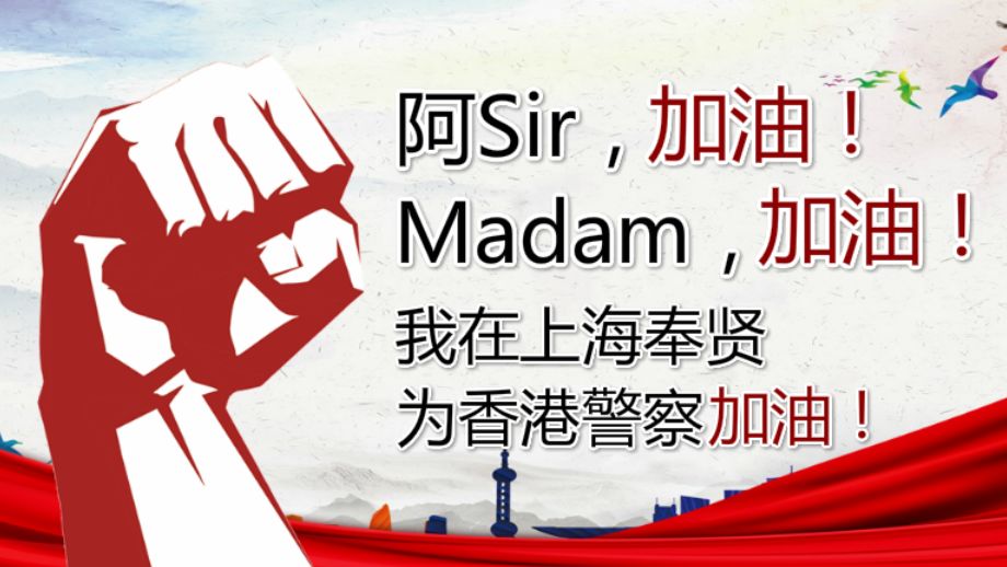 阿sirmadam加油奉贤公检法司政法干警向香港警察致敬