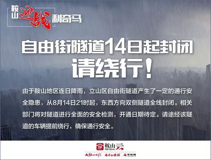 鞍山人注意啦!自由街隧道封闭,请绕行!开通日期待定 皇冠体育注册