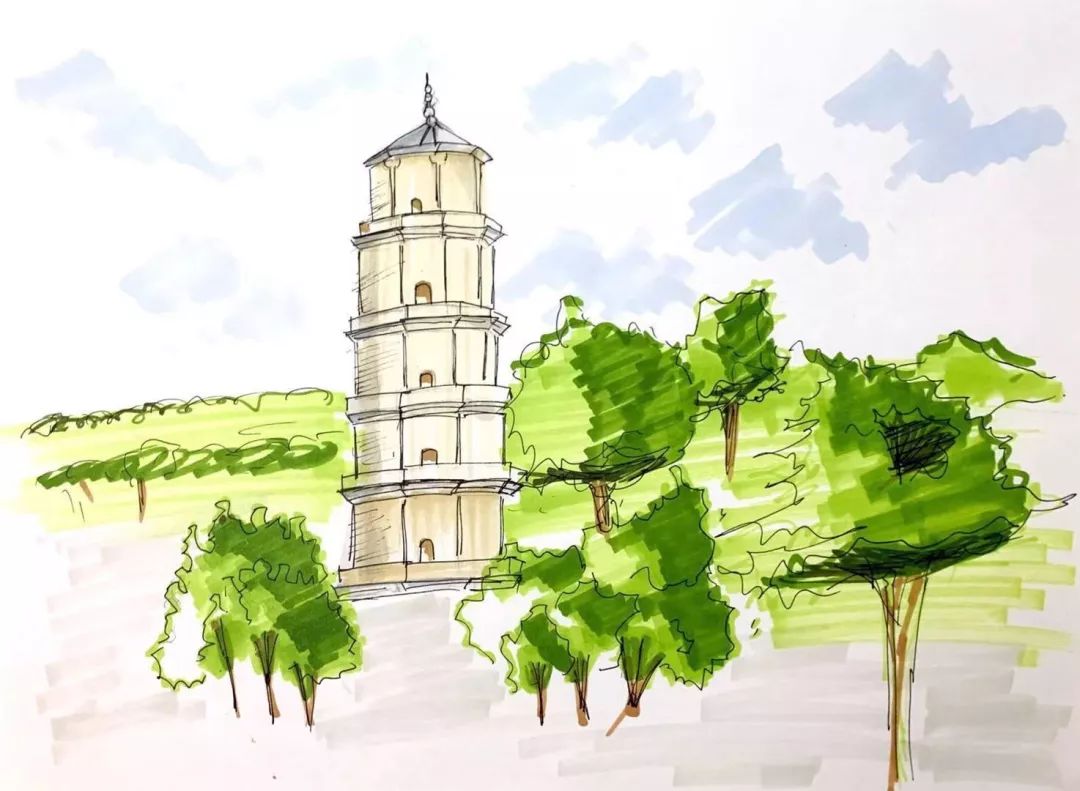 白塔 实践团精心制作了福州古厝建筑手绘图集,共计91幅只绘画.