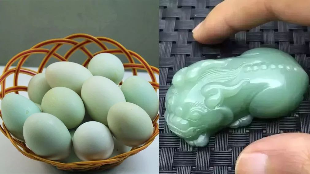 就是鸭蛋的颜色,白中透着淡淡的青灰色:鸭蛋青2不过,因为菠菜绿绿得太