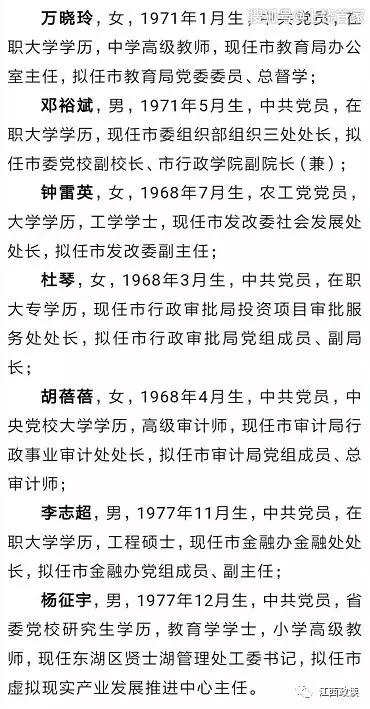 南昌市30名领导干部任前公示 其中两个是博士