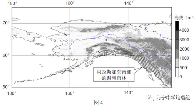 位于中纬西风带,常年盛行来自海洋的西风;沿岸有(阿拉斯加)暖流流经