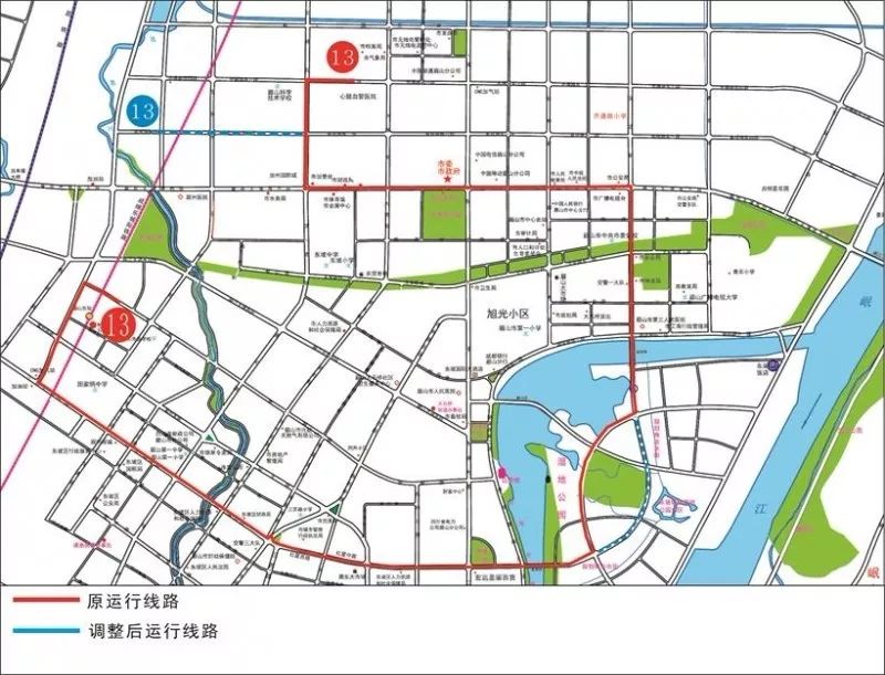 所有眉山人,19日起公交13路线路调整了!别白等啦!