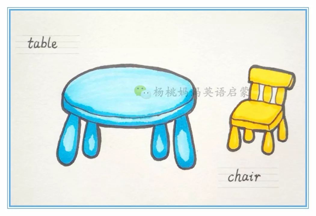 英语萌萌画 | table & chair 桌子和椅子