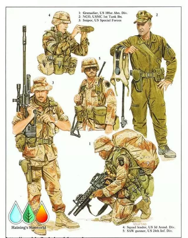 海湾战争中伊拉克和多国部队单兵装备介绍,第一次信息