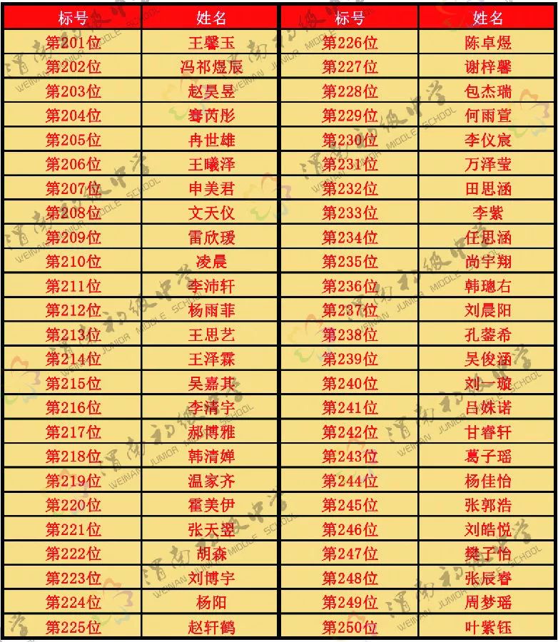 渭南初级中学2019秋季招生摇号结果公示(图6)