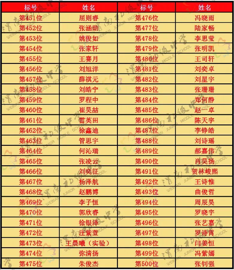 渭南初级中学2019秋季招生摇号结果公示(图11)