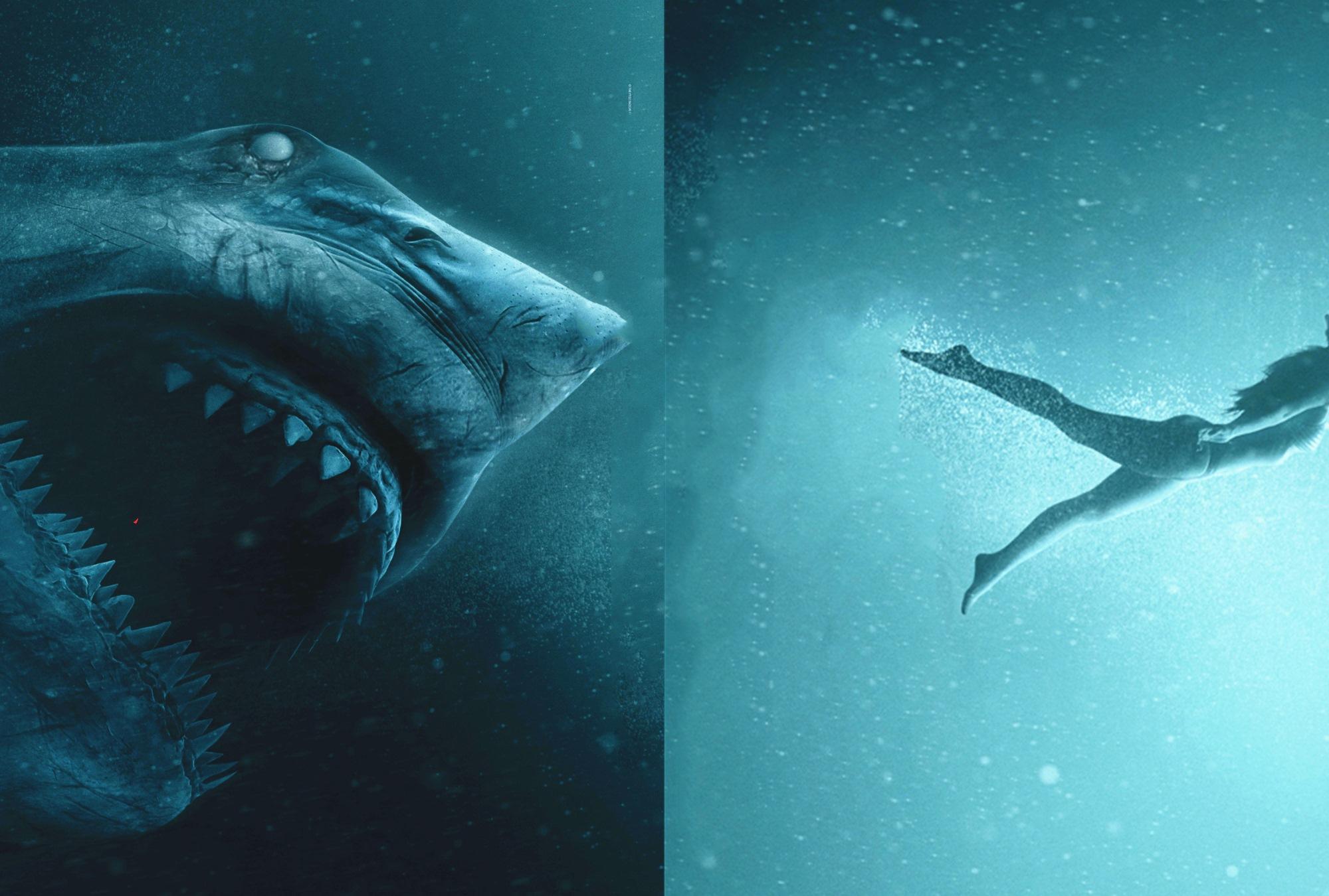 最新怪兽片鲨海2神秘鲨鱼海底进化睡鲨和大白鲨结合体