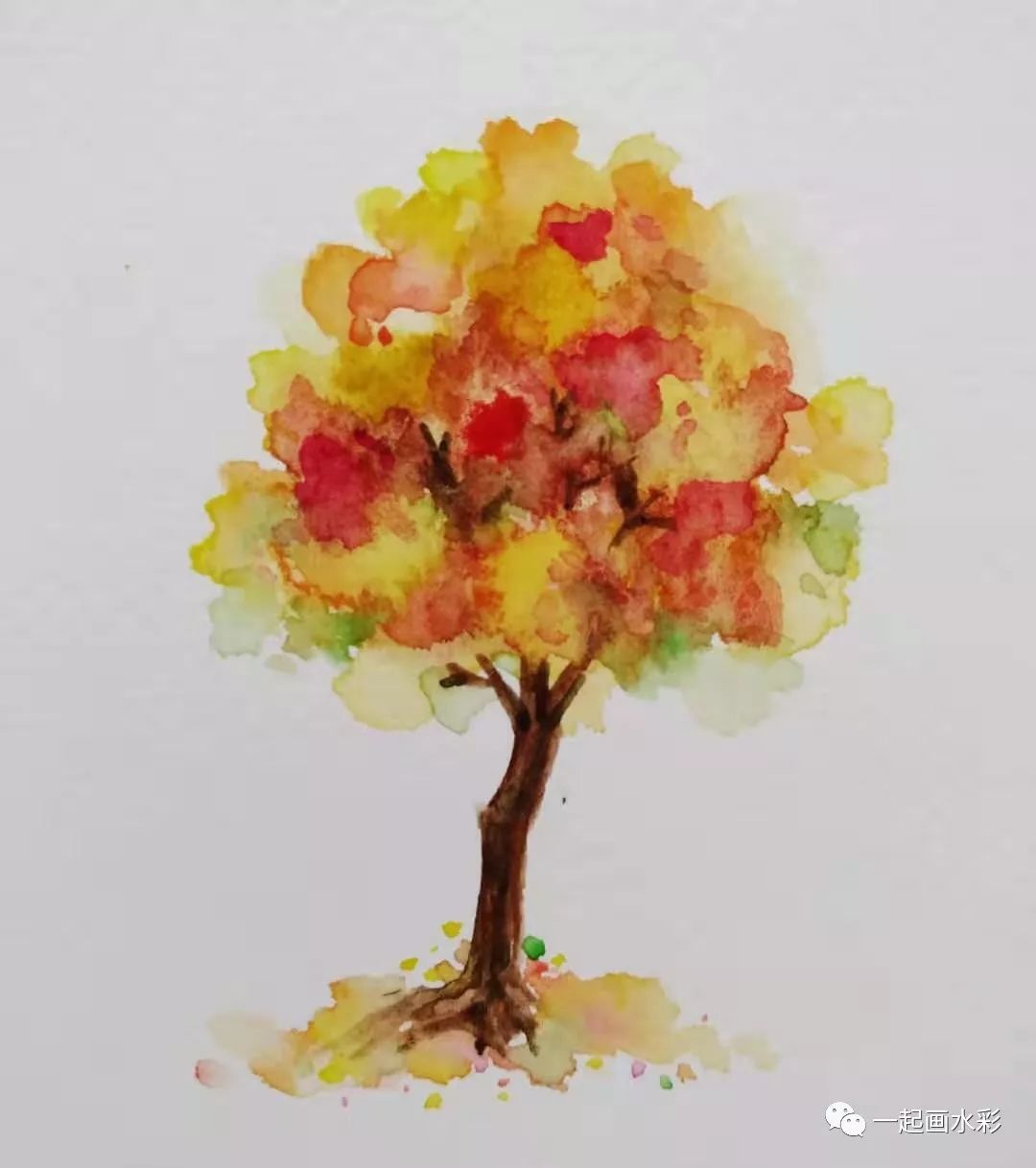 一起画水彩 征集令 画一棵秋天的树 试一下这支水彩笔怎么样 松鼠