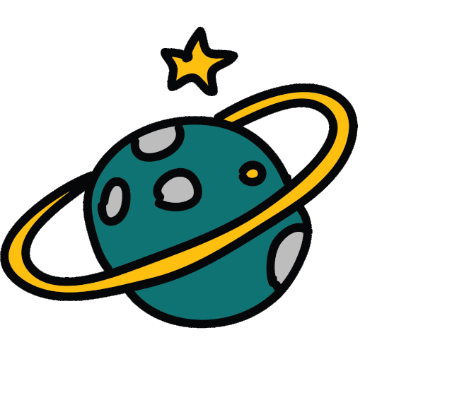 星空里 头顶是一片蔚蓝色的星海 繁星点点,如梦如幻 充满童趣的星球