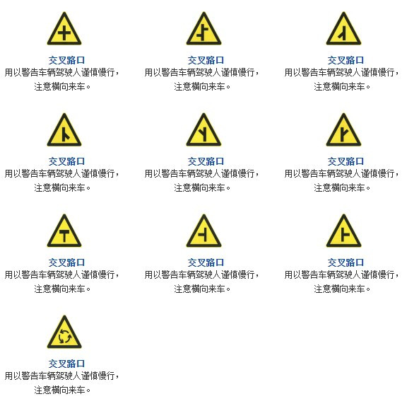 交叉路口警示牌解析