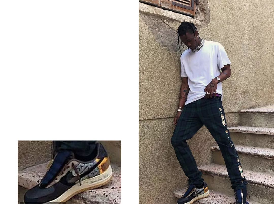 travisscott又穿上了联名的airforce1