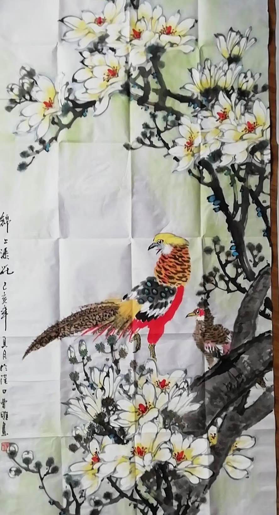 曹雕国画作品《锦上添花》