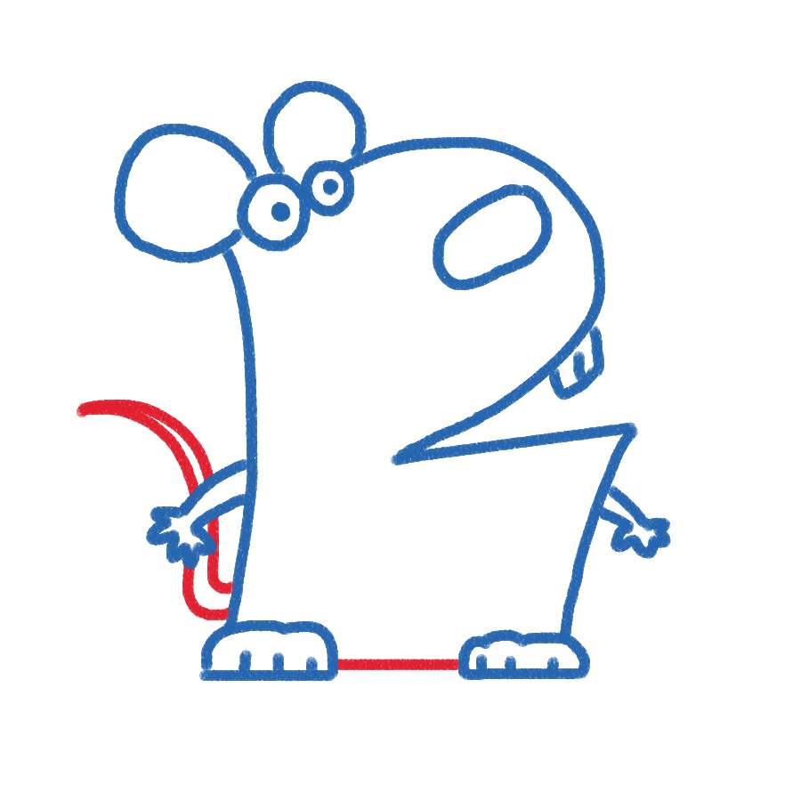 用数字2画一只老鼠