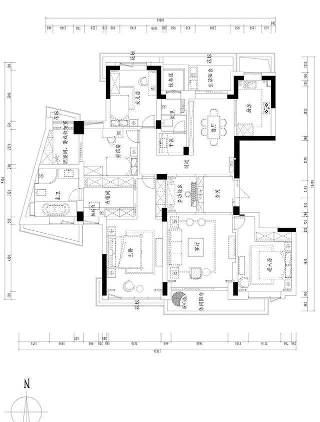 然后我们再来看实际装修效果,从玄关开始,设计师专门绘了手绘稿,给