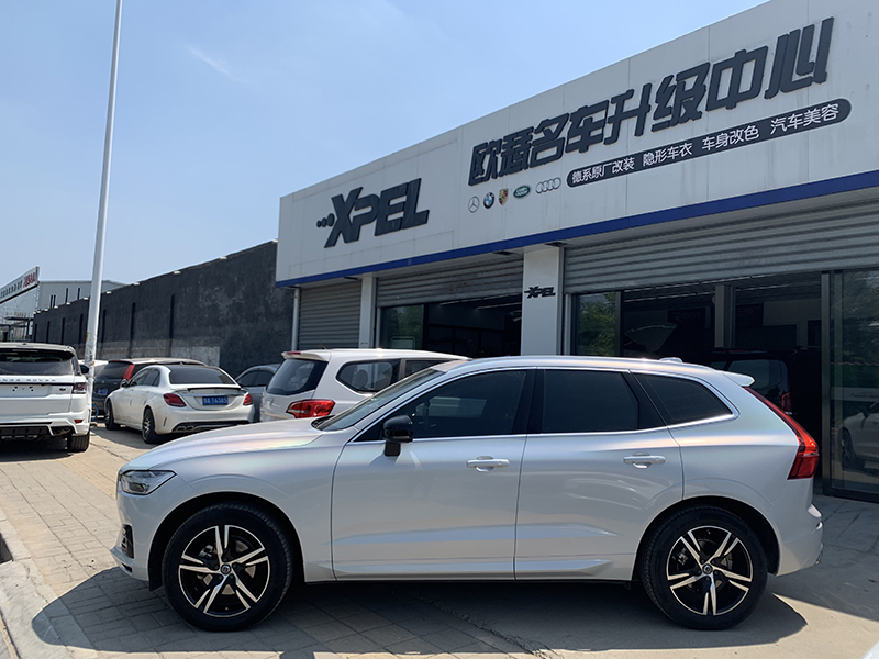 沃尔沃xc60外观改装,沃尔沃xc60改装外观 2019款沃尔沃xc60车身改色贴膜镭射
