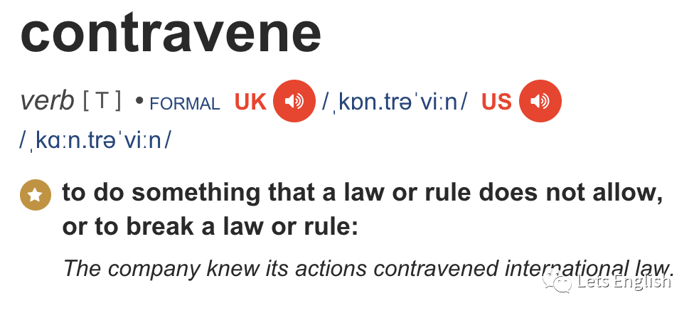 learn a word: contravene