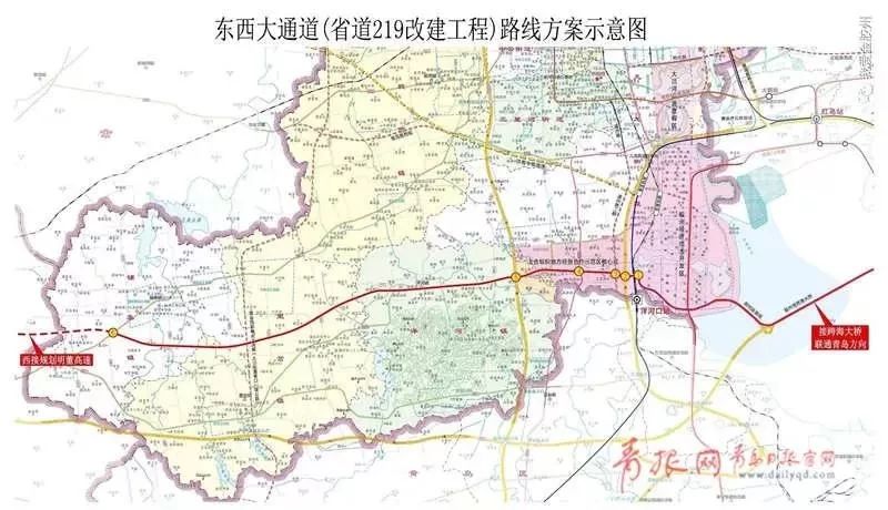 东接跨海大桥西接规划明董高速胶州东西大通道方案获批复