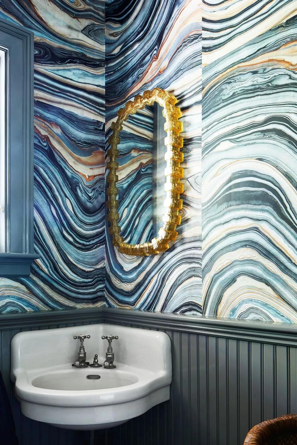 从经典印花到现代诠释 11个浴室壁纸的想法 设计