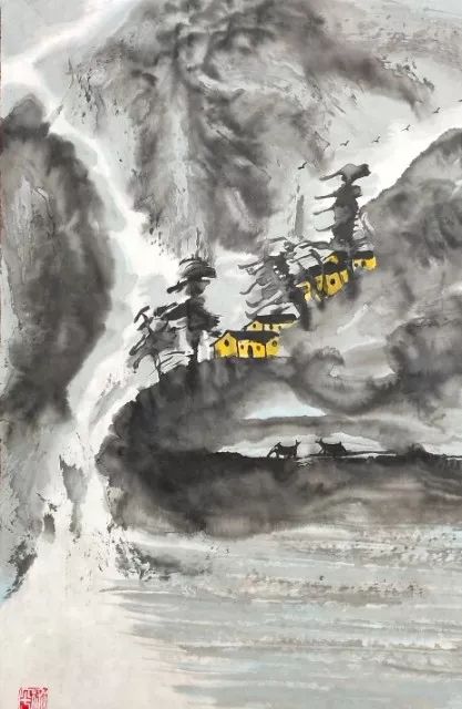 原创艺术中国著名画家余和平泼墨山水作品赏析