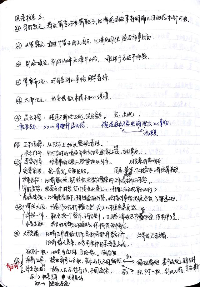 税务口第一名行测笔记曝光,看完学霸的手抄笔记,国考高分不用愁