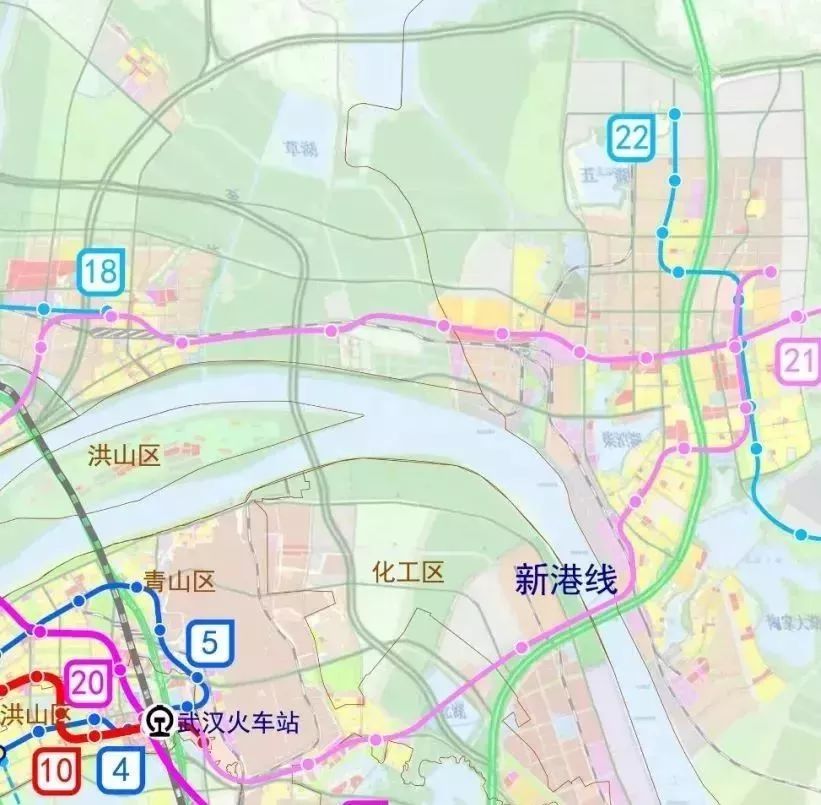 届时不用换乘 一条地铁就可以玩转三镇 新港线是武汉市设计时速最快
