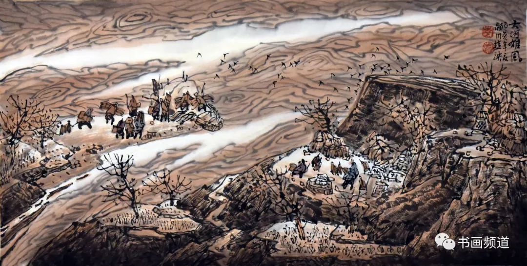 线性笔墨解读黄土高原沟壑的风貌山水画家李桂泱