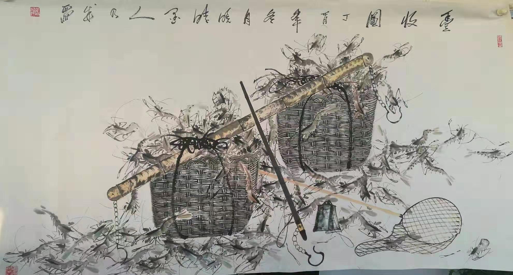 书画名家中国当代画虾第一人著名画家张乃成作品赏析