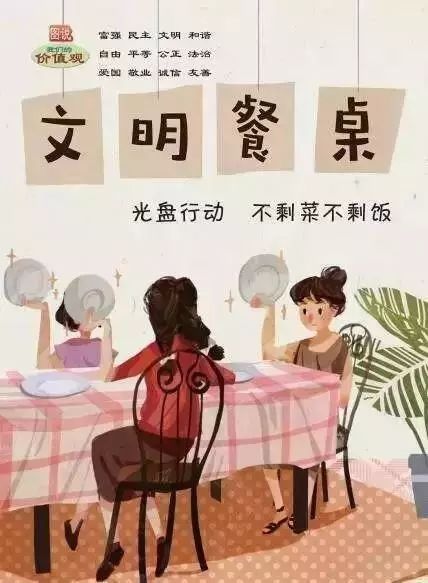 【文明创建】文明就餐讲礼貌 美丽家园共创建_餐桌