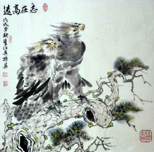 136x70cm《风云生足下,天地入怀中》规格:136x70cm《昆鹏展翅》