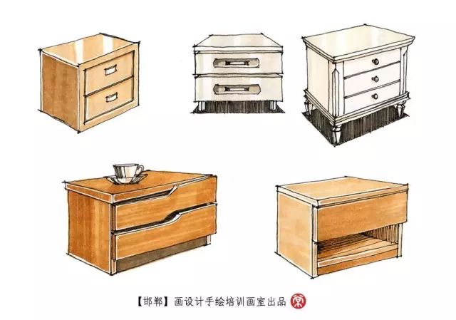 【手绘】家具床头柜50例收藏了!