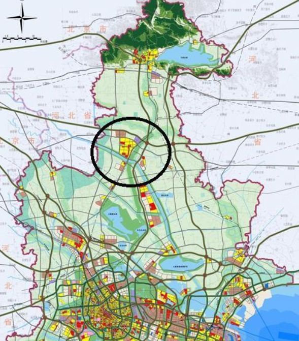 下面是宝坻区在天津市地图上面的位置.