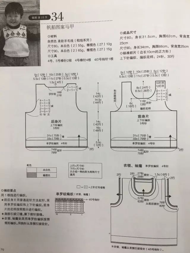 手工毛线编织多款宝宝背心,附图解!