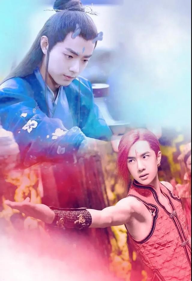 《陈情令》而让大家磕糖磕的停不下来的肖战王一博跟敖丙和哪吒的海报