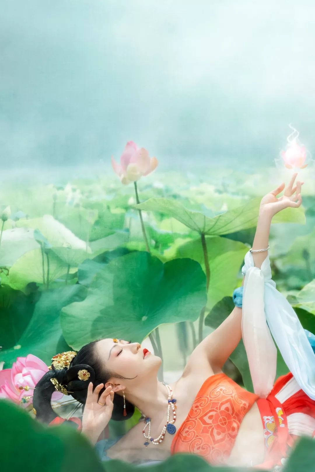 瑶池仙,荷花仙境出一组神仙片子|汉服摄影