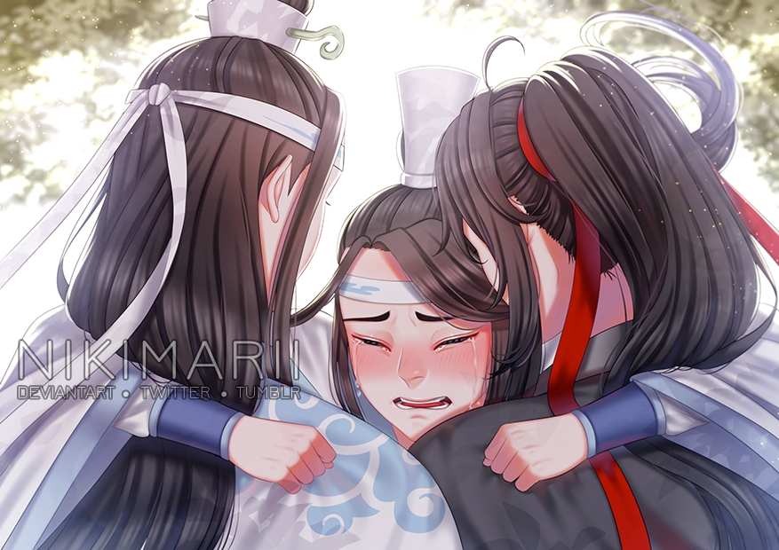 魔道祖师同人图蓝忘机和魏无羡终于抱娃了当爹又当妈很幸福