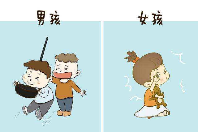六岁内男孩和女孩有哪些不同?五张对比图告诉你