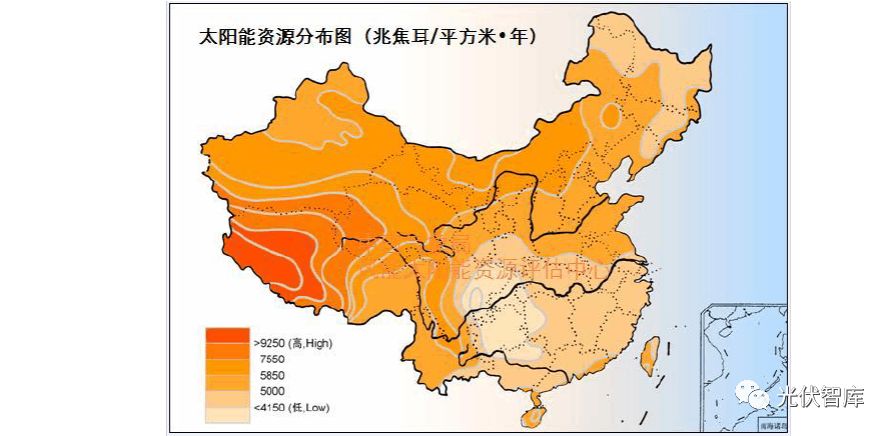 西北部地区如西藏,青海,甘肃是我国太阳能资源最丰富地区,为一类地区