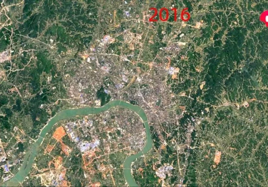 卫星地图看株洲30年发展变迁