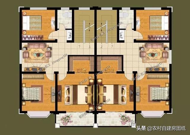 4款双拼农村别墅,一宅两户大气实用,兄弟建房不再愁