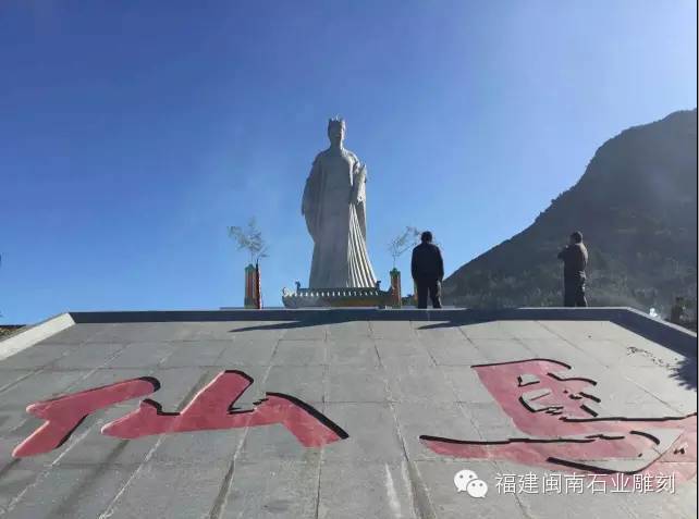 闽南石雕刻制作马仙娘娘石雕像历经3年,运用传统古