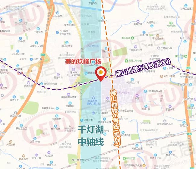 千灯湖中轴线北延未来双轨道途经这里将崛起广佛的新中心