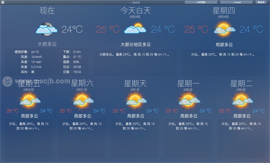 living weather hd for mac(动态天气预报工具) _桌面上