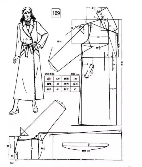 20内容管理款落肩大衣平面结构纸样合集