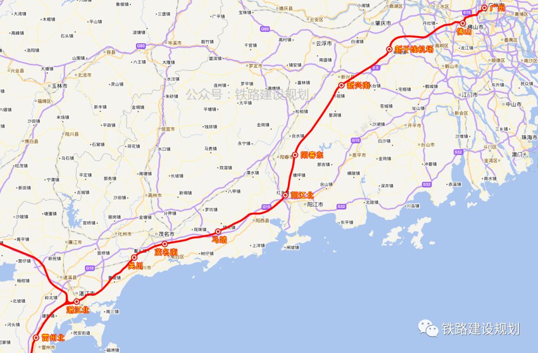 广湛高铁可行性研究报告获正式批复拟于年内开工建设线路走向及站点