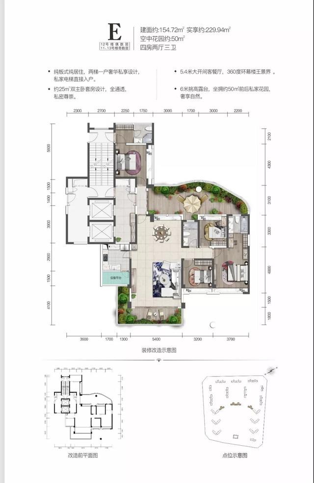 户型图该项目是南溪区的江景盘,为全板式纯居住项目,设计为82%别墅级