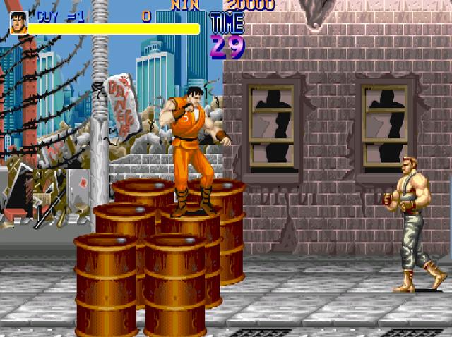 街机游戏《快打旋风》和最终BOSS同归于尽,