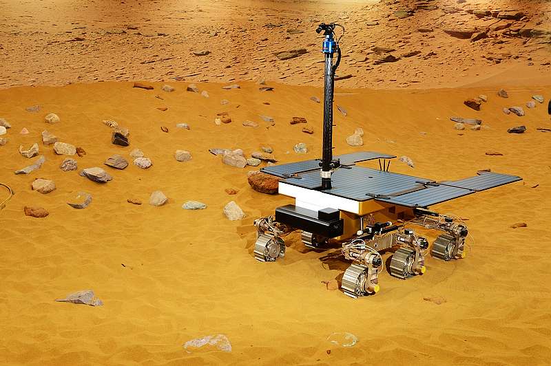空中客车制造的exomars火星探测器进行发射前的测试