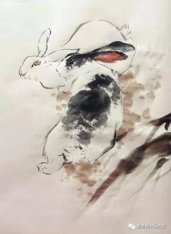 五分钟画两只小兔子,水墨韵味十足,国画就是这么简单