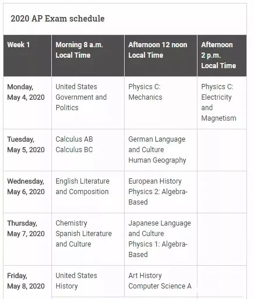 关于AP报考时间调整你需要知道的事情